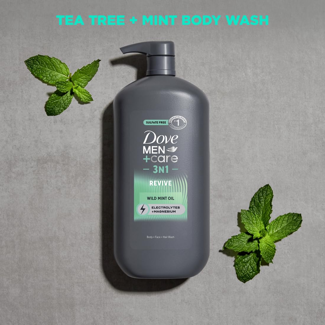 Dove Men+Care Revive 3N1 Body and Face Wash with Wild Mint Oil – 30 oz (3 Count)