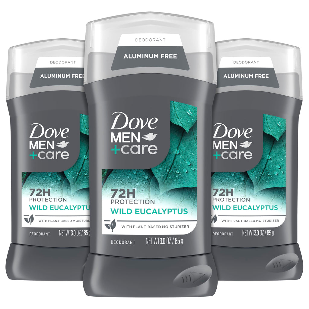 DOVE MEN+CARE Aluminum-Free Wild Eucalyptus Deodorant Stick – 3 oz (3-Pack)