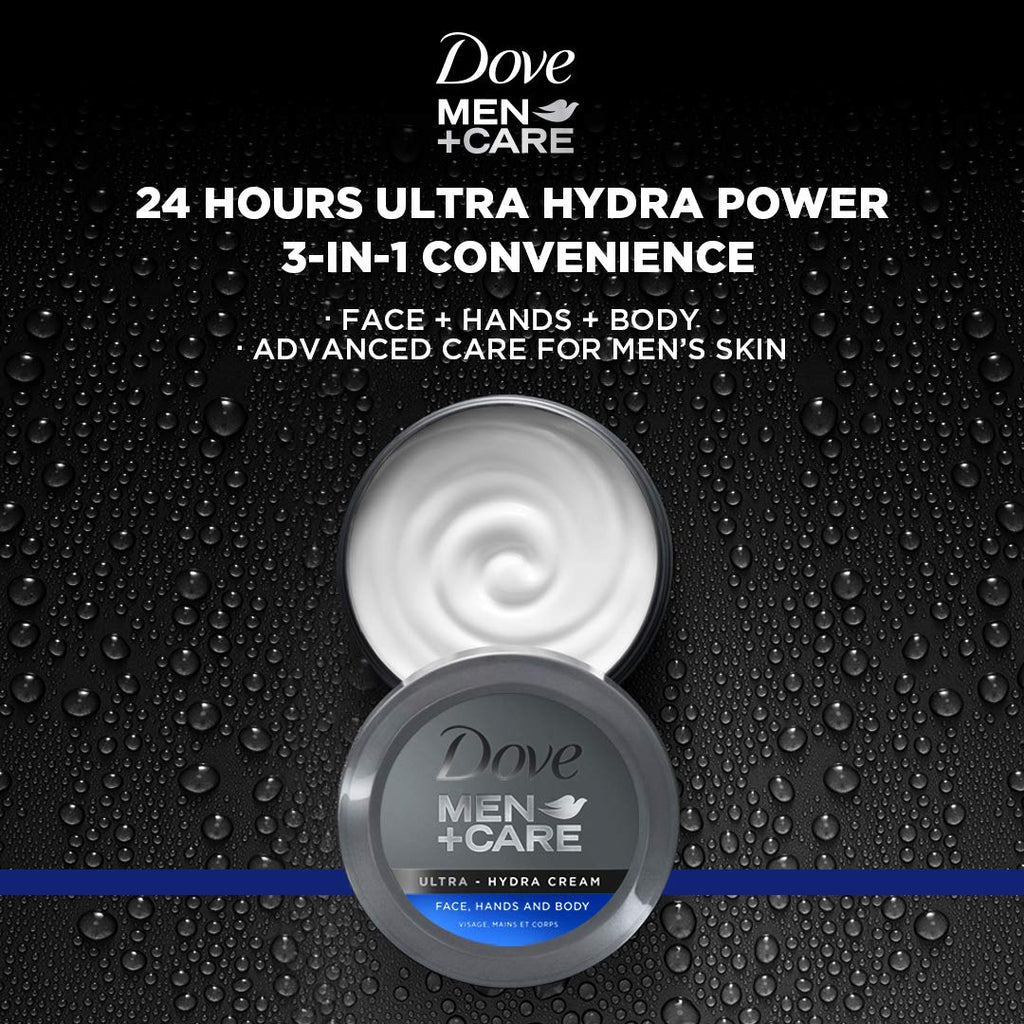 Dove Men+Care Ultra Hydra Cream – 3-in-1 Moisturizer for Men, All Skin Types, Pack of 12