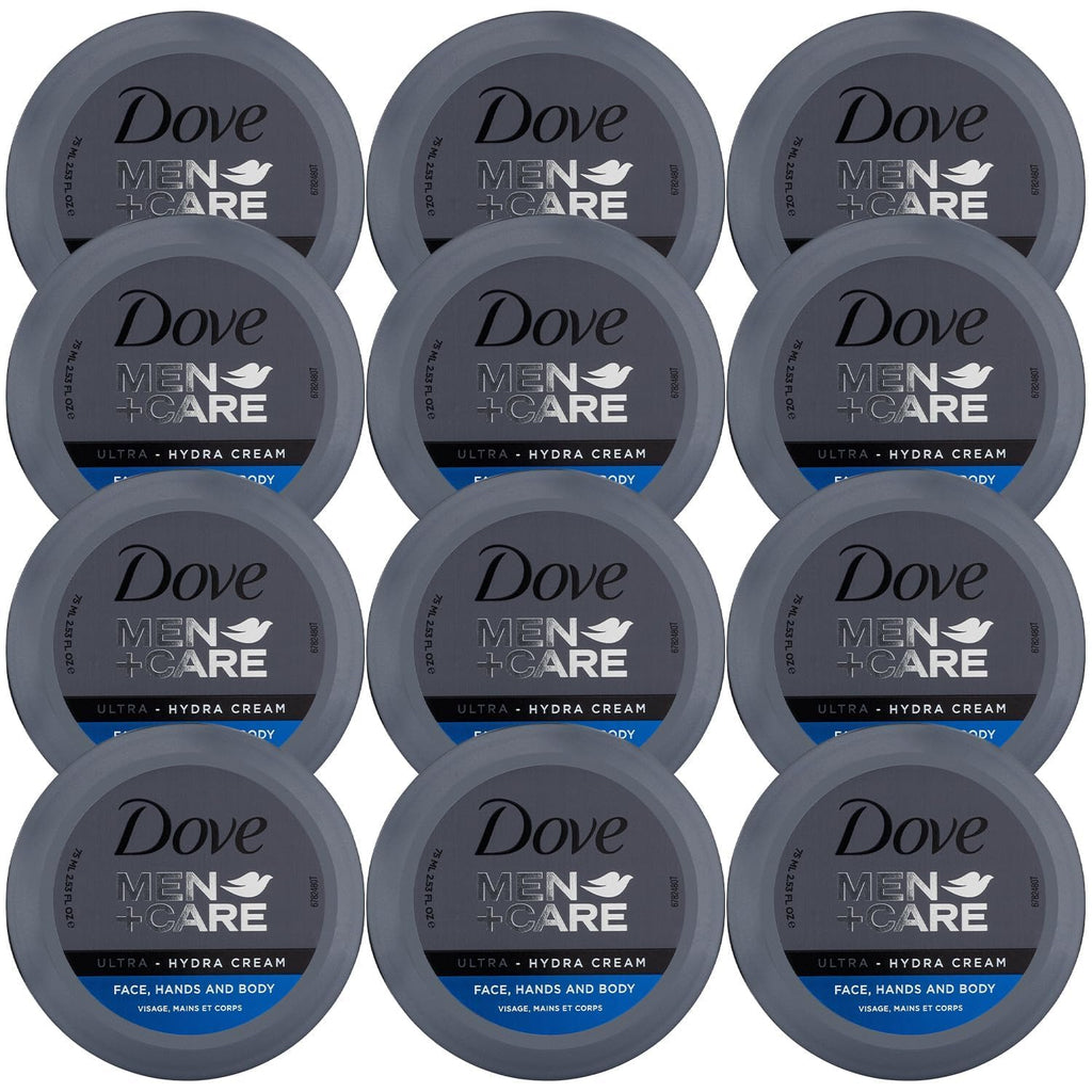Dove Men+Care Ultra Hydra Cream Lotion – 3-in-1 for Face, Hands & Body (2.53 fl oz) – Pack of 12