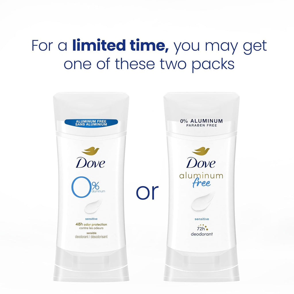 Dove Aluminum Free Deodorant for Women – Sensitive (3 Count) 2.6 oz | 48-Hour Odor Protection