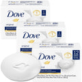 Dove Original Beauty Bar 3-Pack – 12 Bars, 3-in-1 Moisturizing Soap for Face, Body & Hands