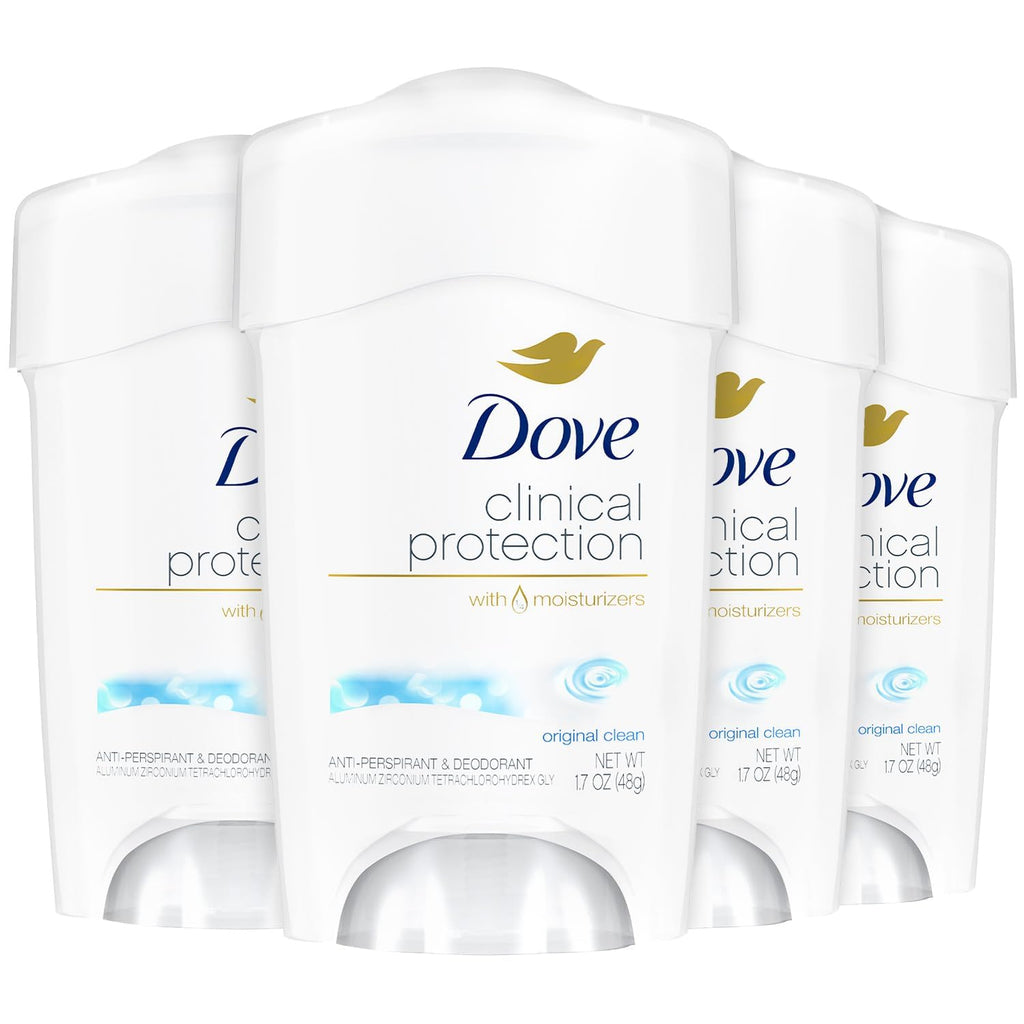 Dove Clinical Protection Antiperspirant for Women – Original Clean 4-Pack