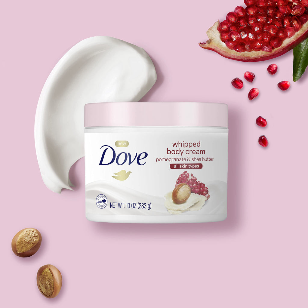 Dove Whipped Body Cream Dry Skin Moisturizer – Pomegranate & Shea Butter, 3-Pack, 10 oz