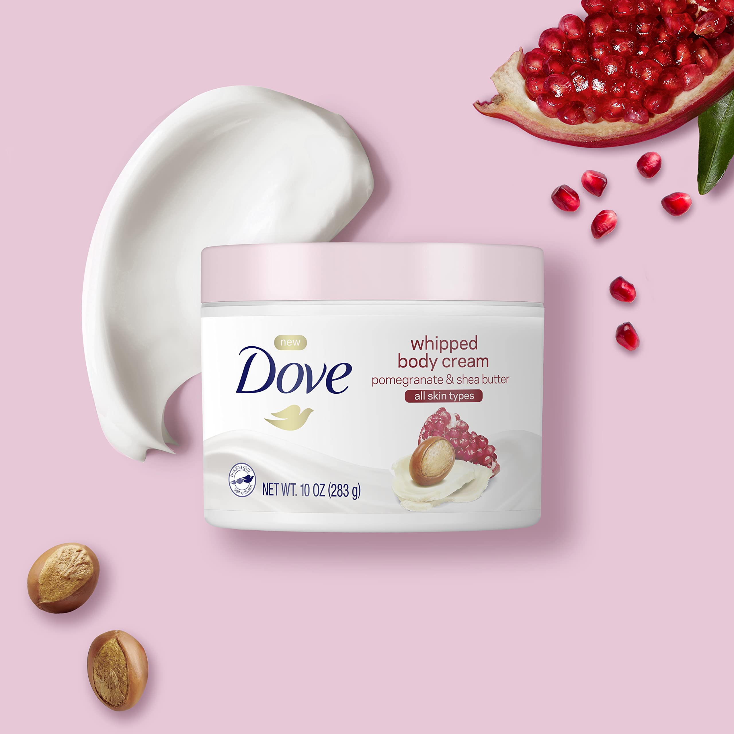 Dove Whipped Body Cream Dry Skin Moisturizer – Pomegranate & Shea Butter, 3-Pack, 10 oz