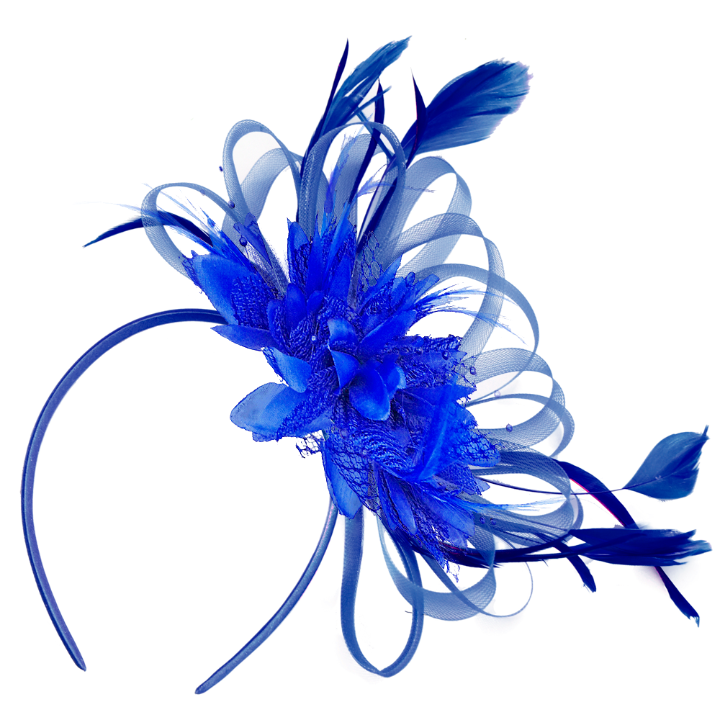 Electric Cobalt Royal Blue Full Hoop Wedding Fascinator Headband