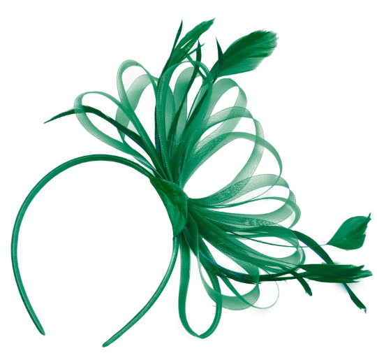 Emerald Green Large Wedding Fascinator Headband Aliceband Ladies Day Races Royal Ascot