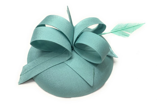 Mint Green Pillbox Fascinator Swirl on Headband