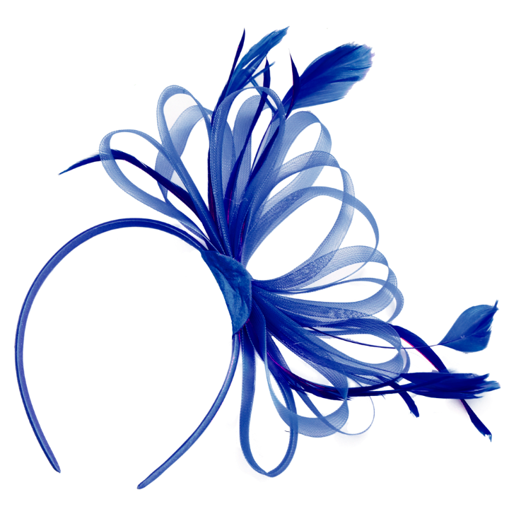 Royal Blue Classic Hoop Fascinator on Headband
