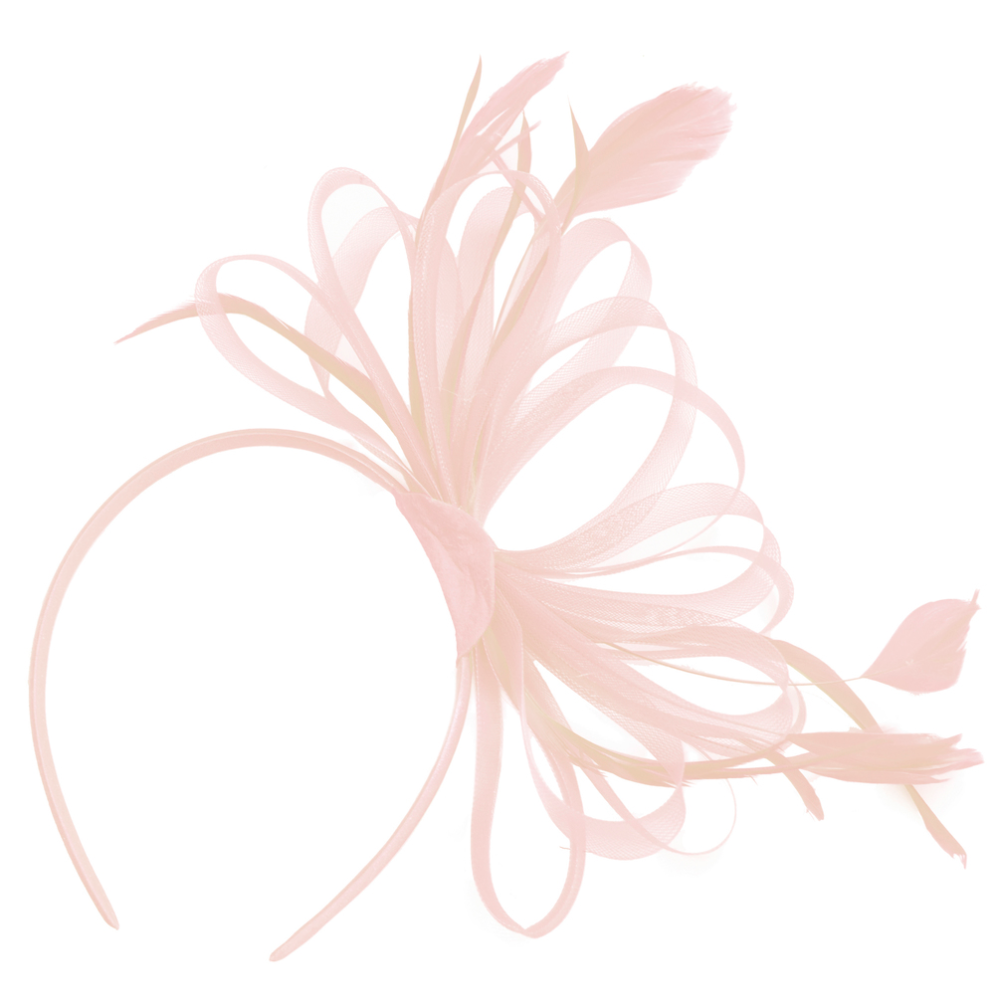 Blush Peach Pink Classic Hoop Fascinator on Headband