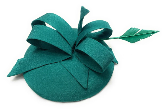 Teal Green Pillbox Fascinator Swirl on Headband