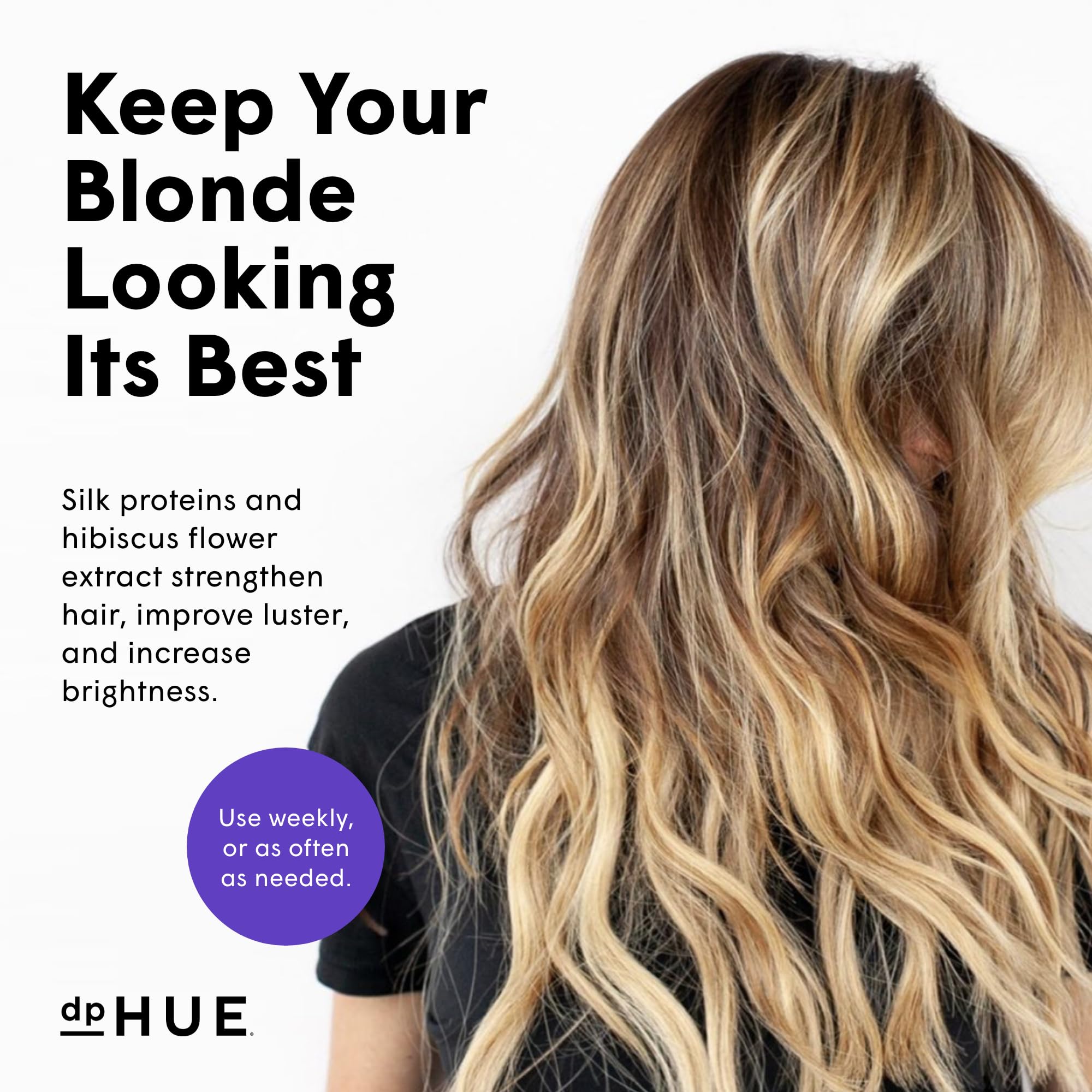 dpHUE Cool Blonde Shampoo - 8.5 oz | Purple Pigments Neutralize Brass, Color Safe, Paraben/SLS/SLES Free, Leaping Bunny Certified