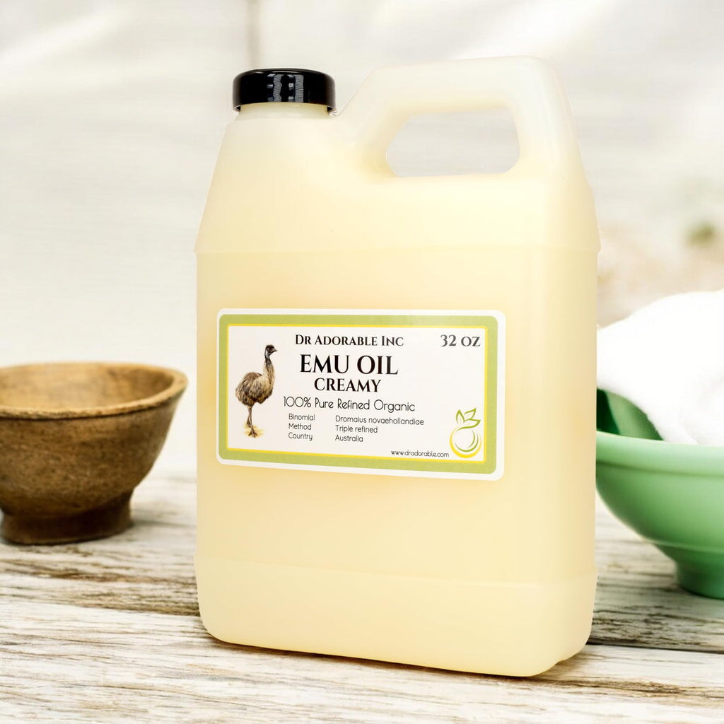 Dr Adorable Creamy Emu Oil 32 oz – 100% Pure Organic Australian Emu Oil