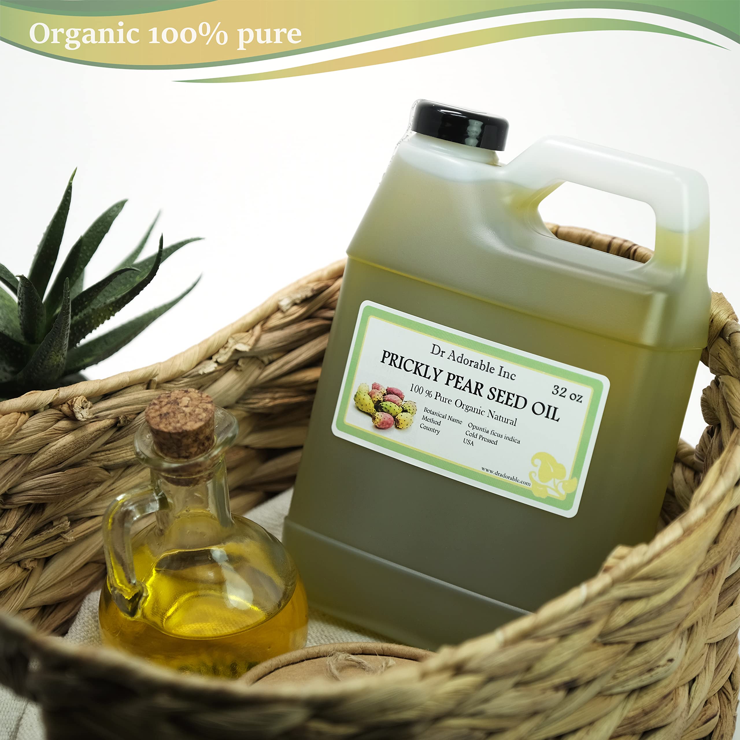 Dr Adorable Prickly Pear Seed Oil 32 oz – 100% Pure, Cold-Pressed