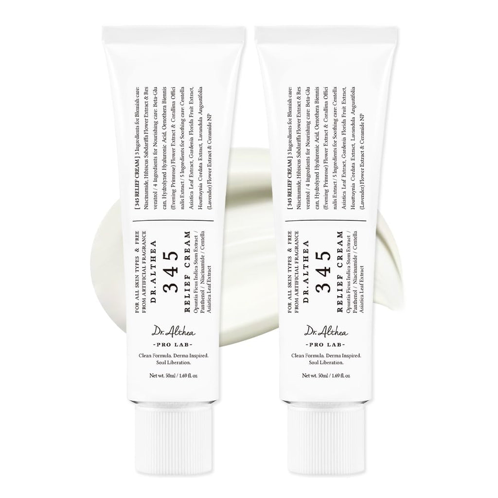 Dr.Althea 345 Relief Cream | Blemish Care & Moisturizing Relief (Vegan, 2x1.69 fl oz)