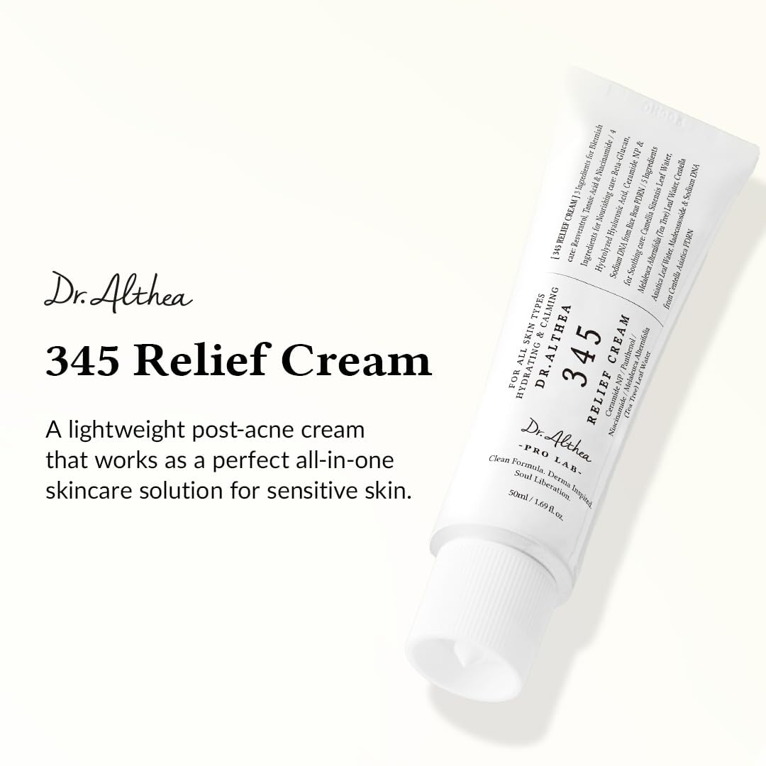 Dr.Althea 345 Relief Cream | Blemish Care & Moisturizing Relief (Vegan, 2x1.69 fl oz)