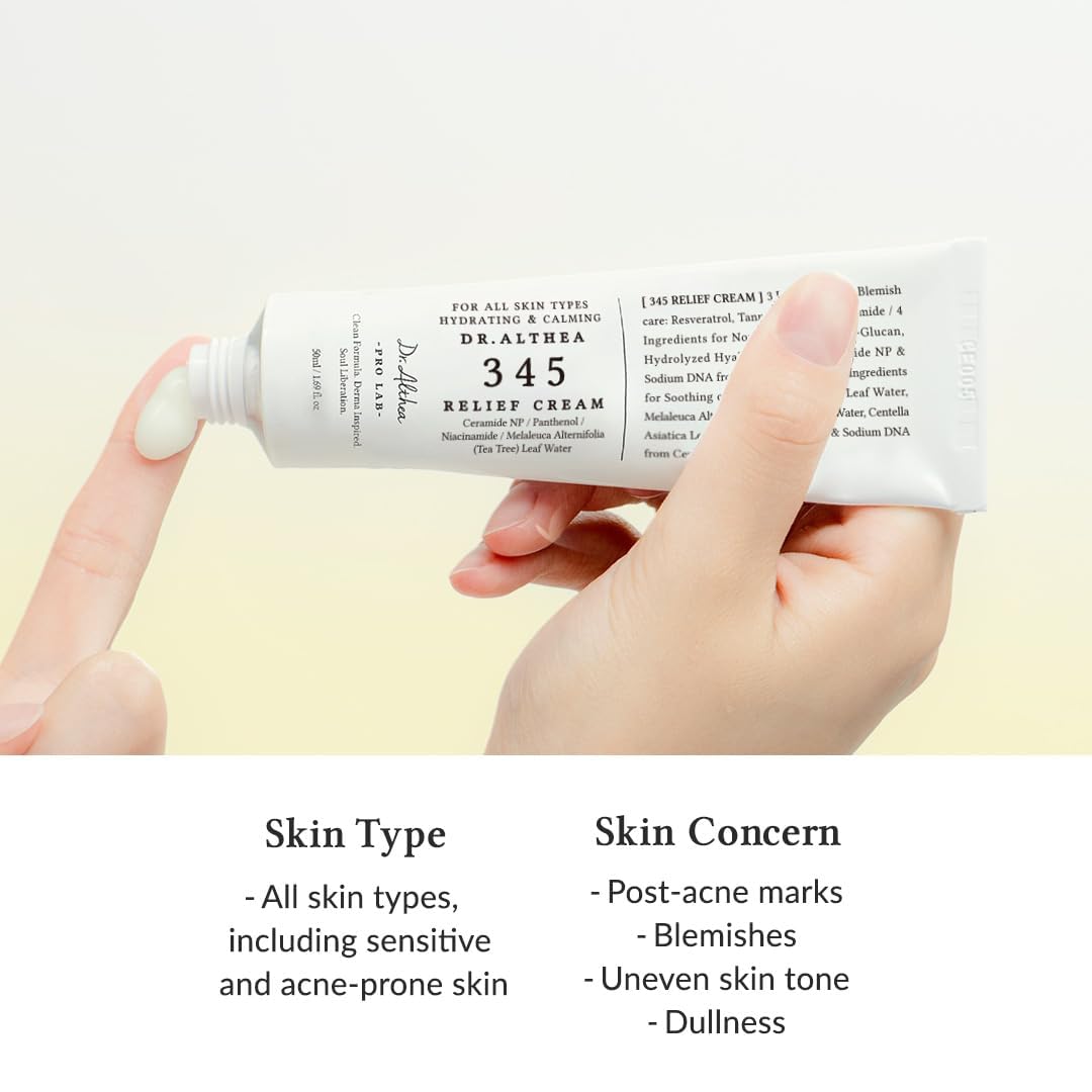 Dr.Althea 345 Relief Cream | Blemish Care & Moisturizing Relief (Vegan, 2x1.69 fl oz)