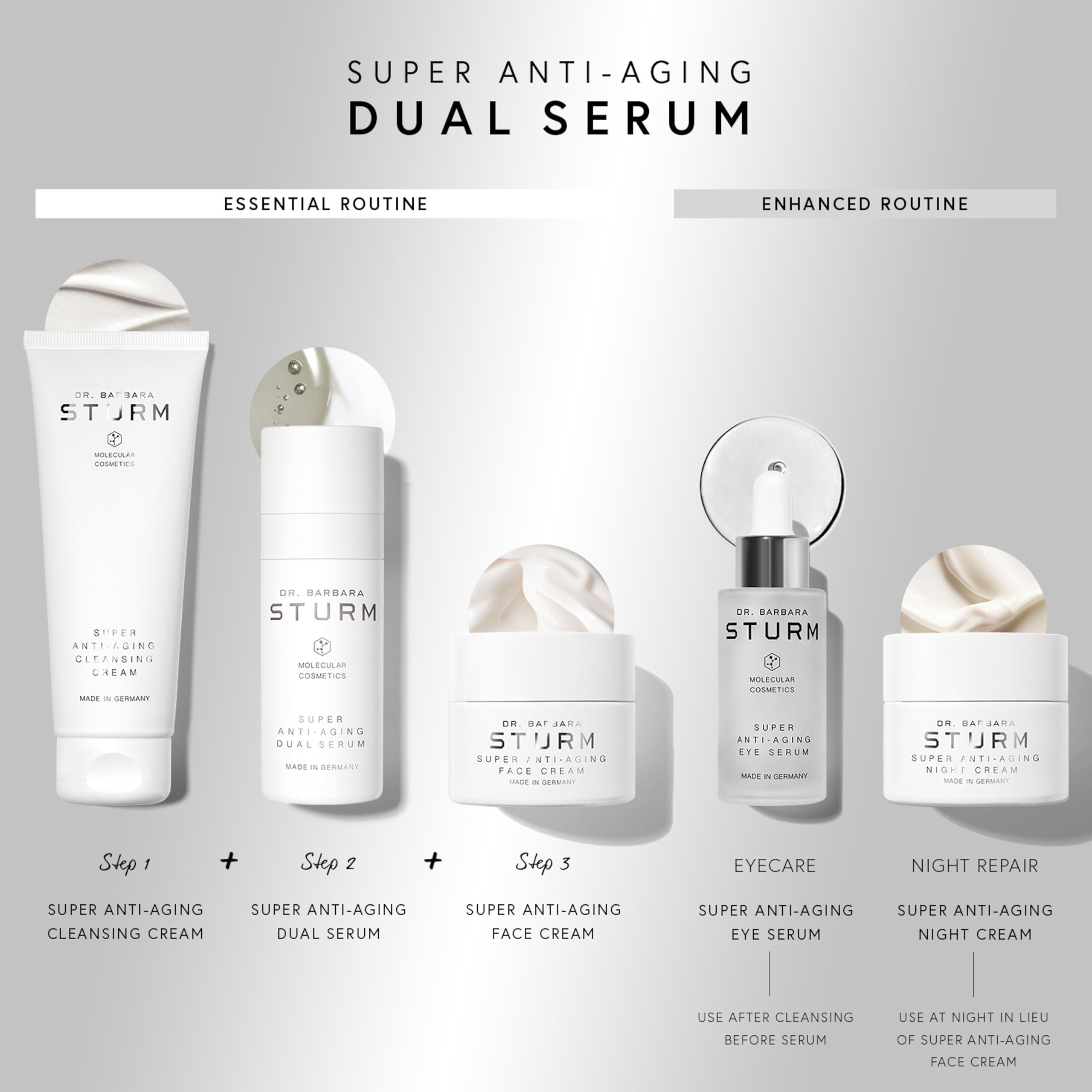 Dr. Barbara Sturm Super Anti Aging Dual Serum 1.7 Fl Oz – Hydrating Peptide & Ceramide Facial Serum
