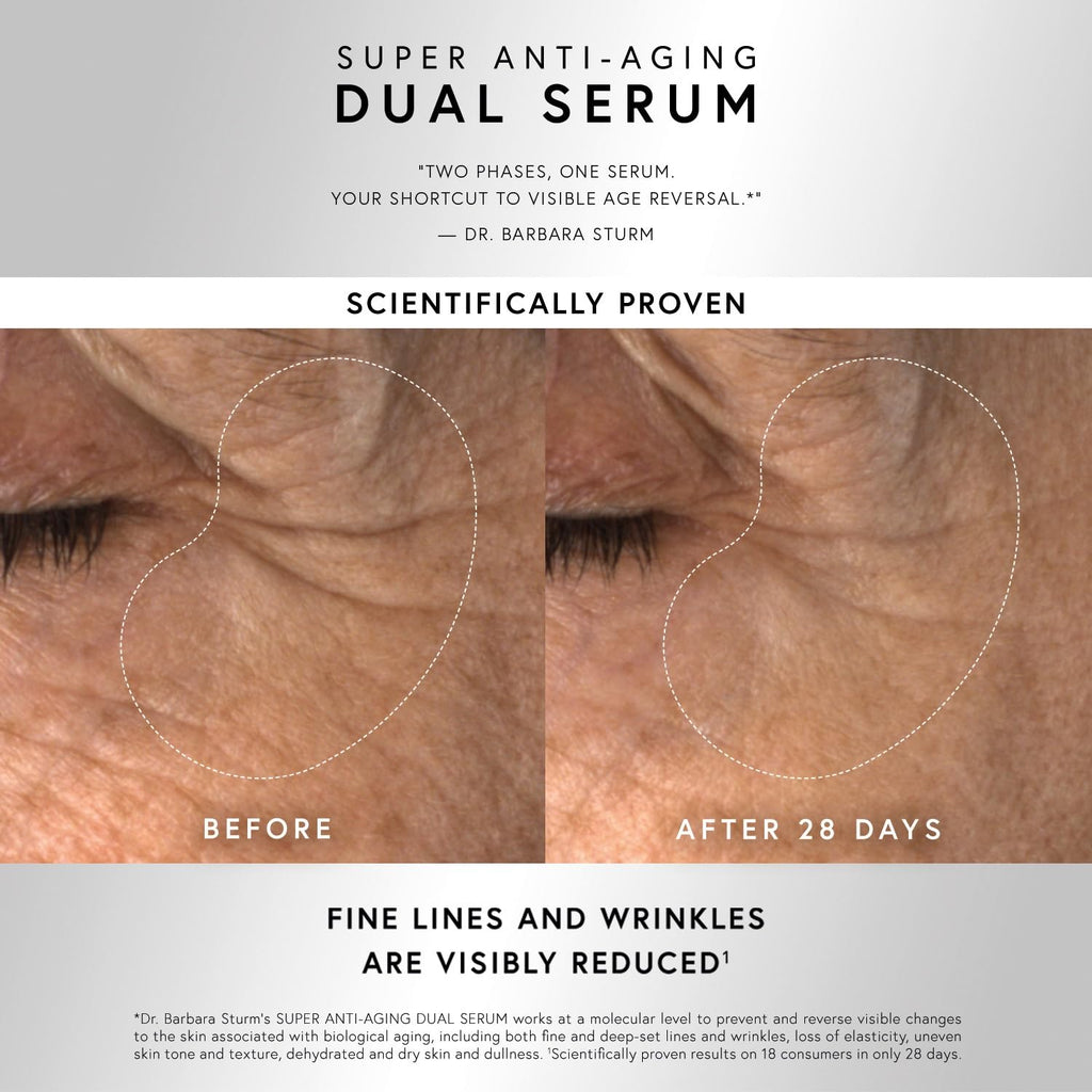 Dr. Barbara Sturm Super Anti Aging Dual Serum 1.7 Fl Oz – Hydrating Peptide & Ceramide Facial Serum