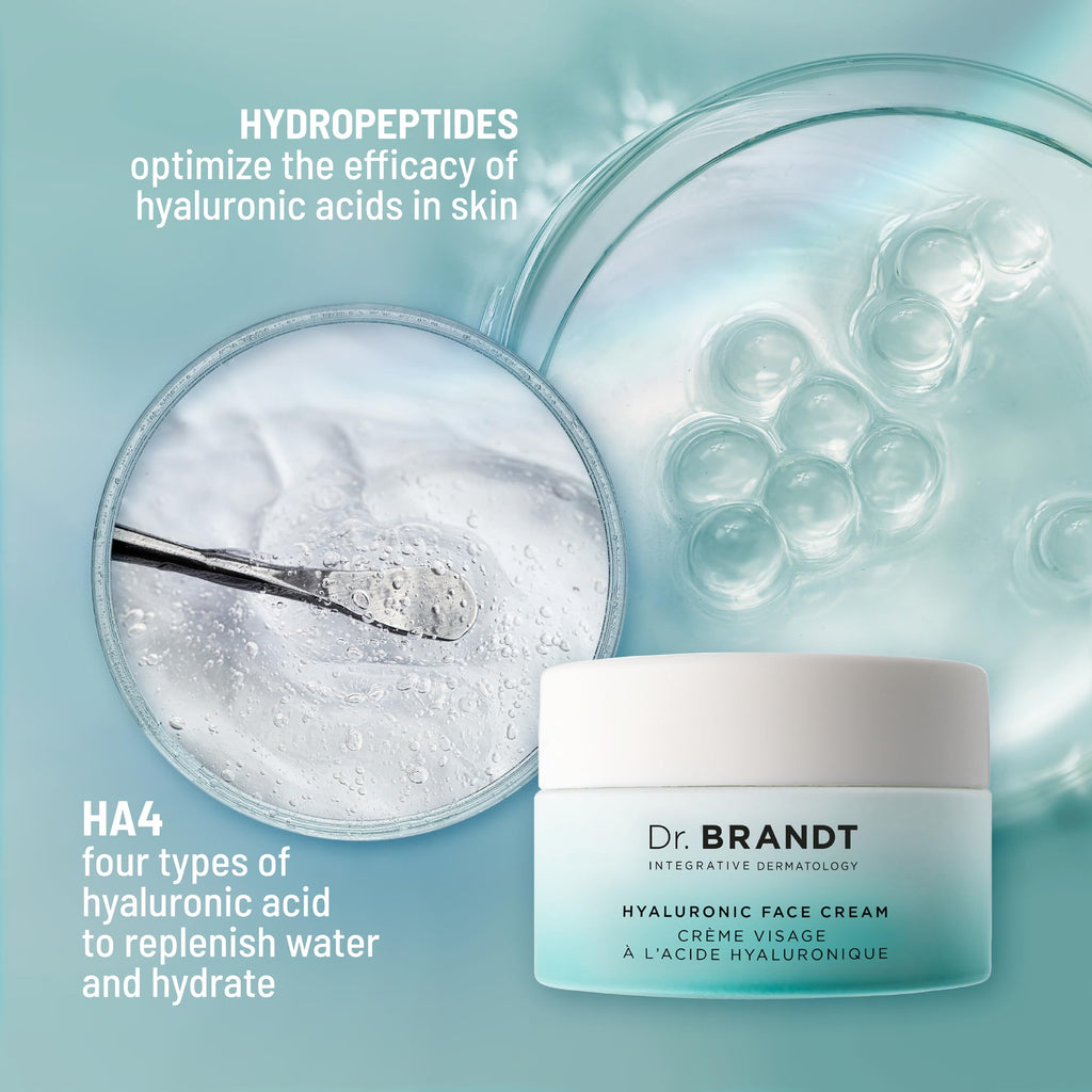 Dr. Brandt Needles No More Hyaluronic Face Cream – Long-Lasting Hydration for Dehydrated Skin | 1.7 oz Pack of 2