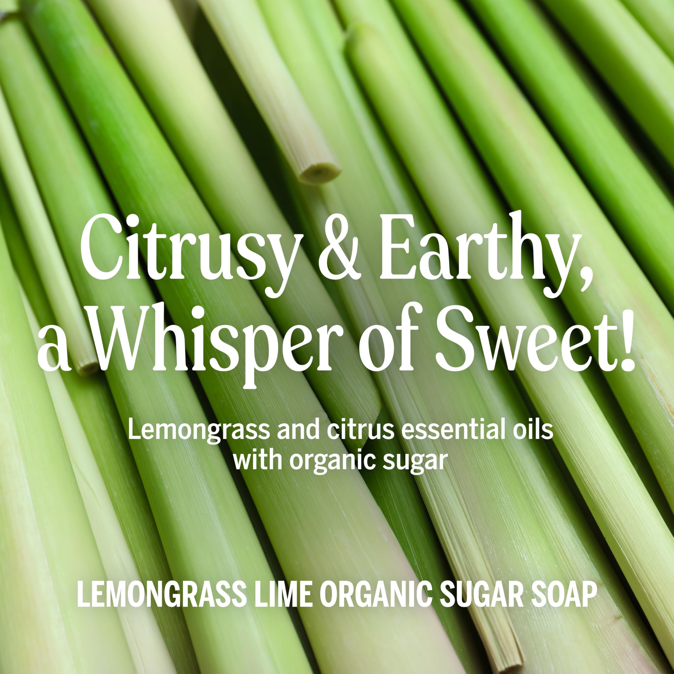 Dr. Bronner's Organic Sugar Soap (Lemongrass, 64 oz) - 4-in-1 Use: Hands, Body, Face & Hair