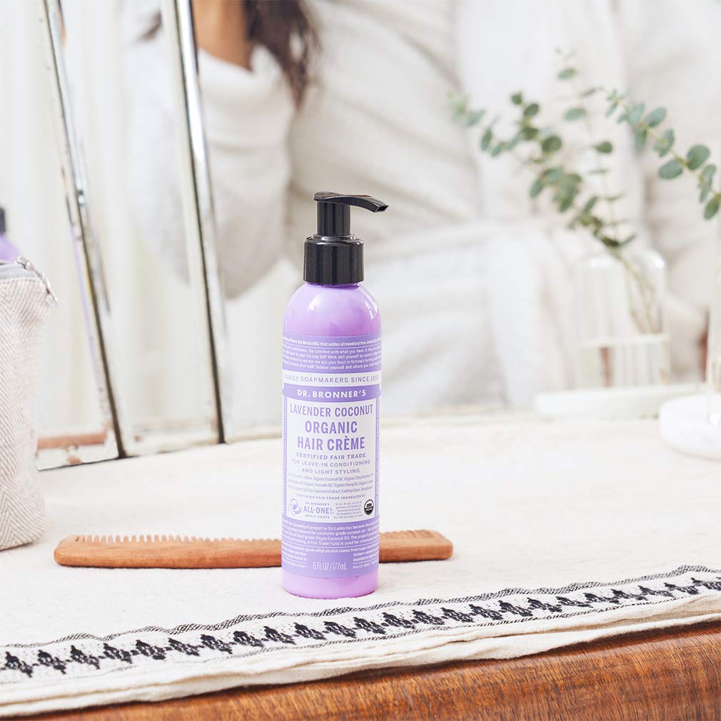 Dr. Bronner's Organic Hair Crème Leave-In Conditioner – Lavender Coconut 6oz
