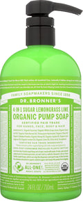 Dr. Bronner's Organic 4-in-1 Sugar Lemongrass Lime Pump Soap — Vegan, Non-GMO, 24 oz