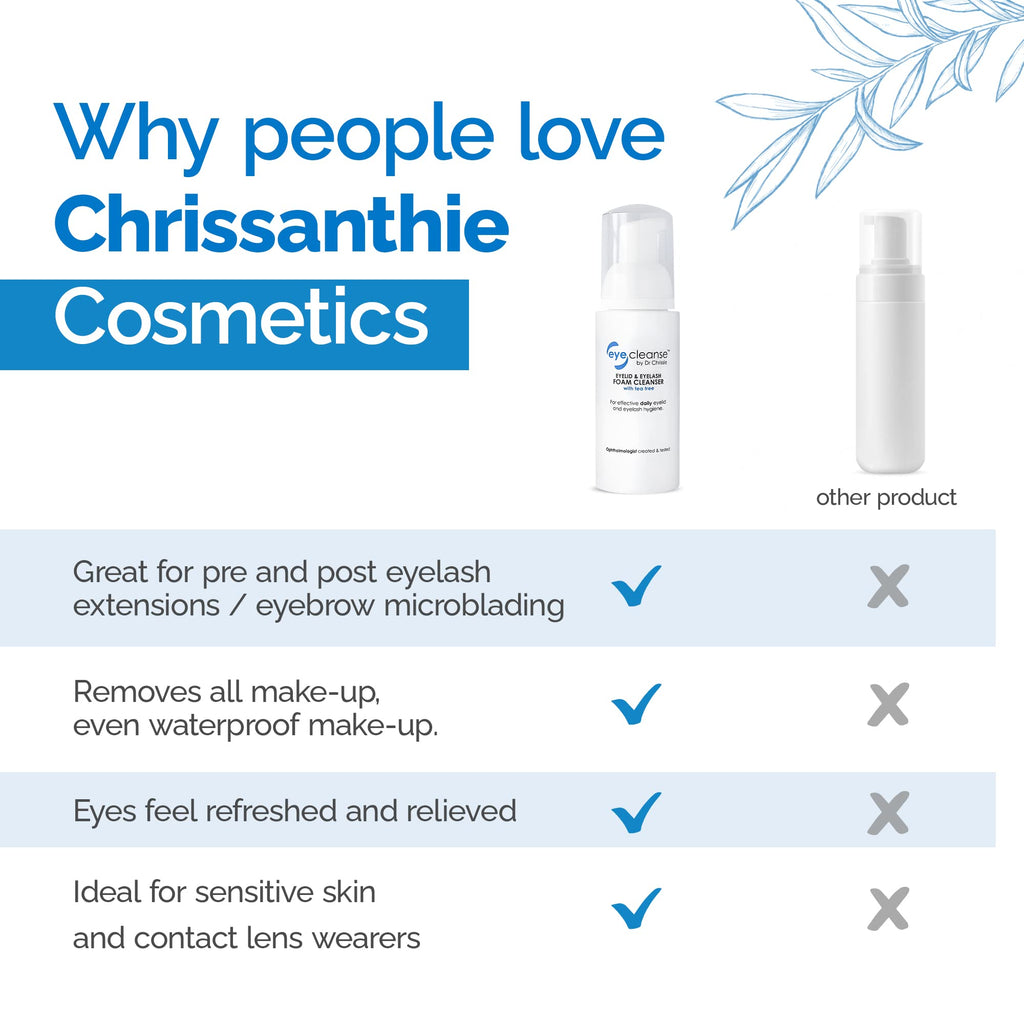 Dr Chrissie All-in-One Eyelid & Eyelash Cleanser for Extensions – EyeCleanse, 50 ml