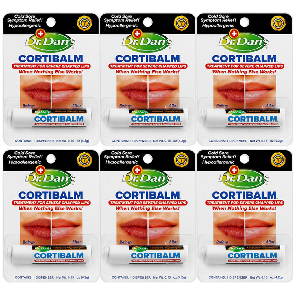 Dr. Dan's Cortibalm 6-Pack – Healing Lip Balm for Severely Chapped Lips