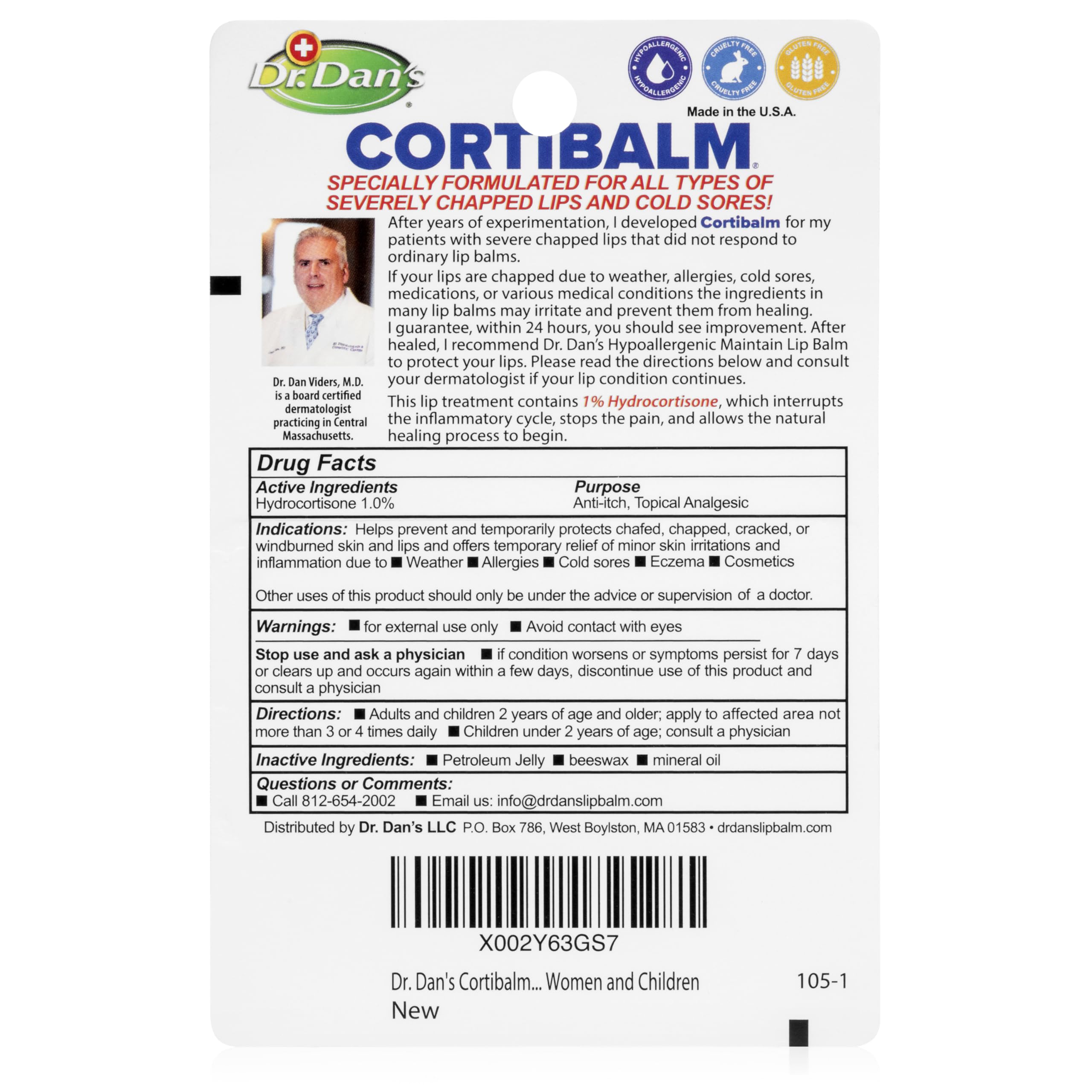 Dr. Dan's Cortibalm 6-Pack – Healing Lip Balm for Severely Chapped Lips