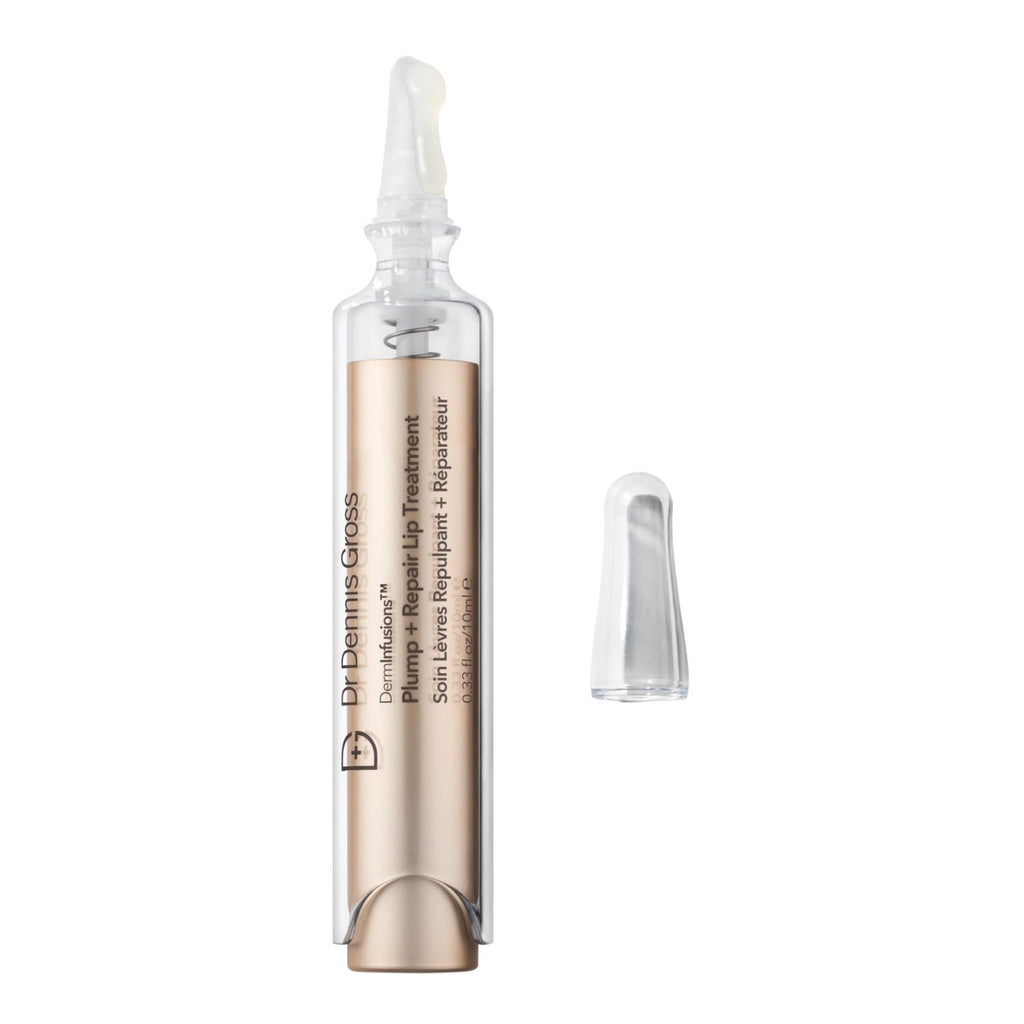 Dr Dennis Gross DermInfusions Plump + Repair Lip Treatment Clear – Hyaluronic Acid, Peptides, Barrier Repair