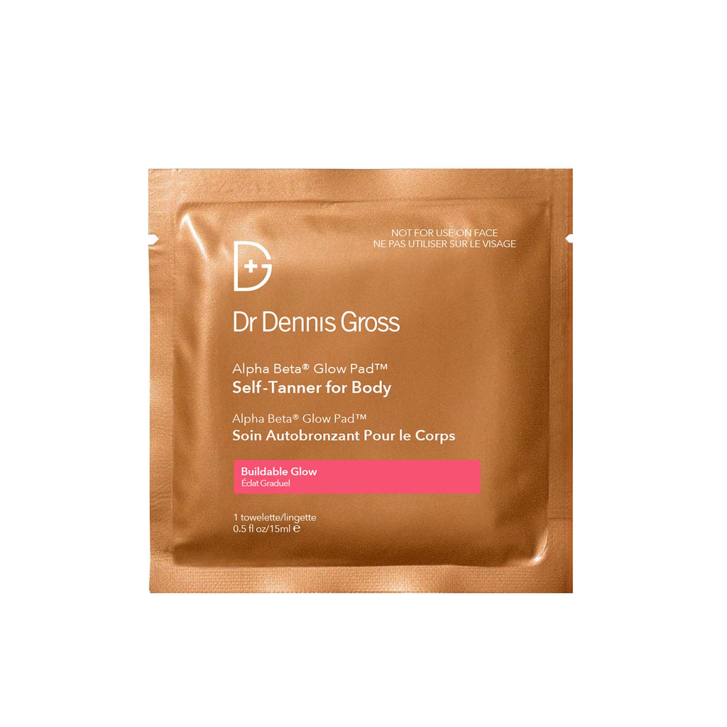 Dr Dennis Gross Glow Pad Body – Buildable Hydrating Self-Tanner Towelettes with AHAs/BHAs