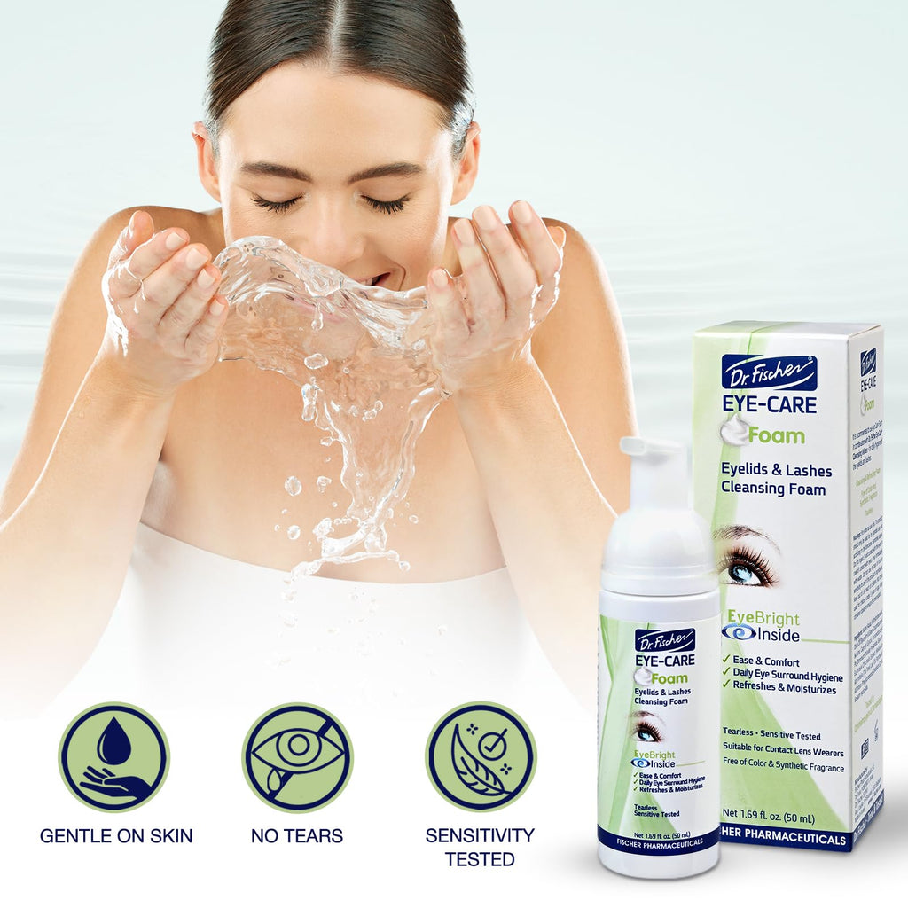 Dr. Fischer Tea Tree Oil Eyelid Cleanser – Gentle Tear-Free Eye Lid Scrub (Pack of 2)