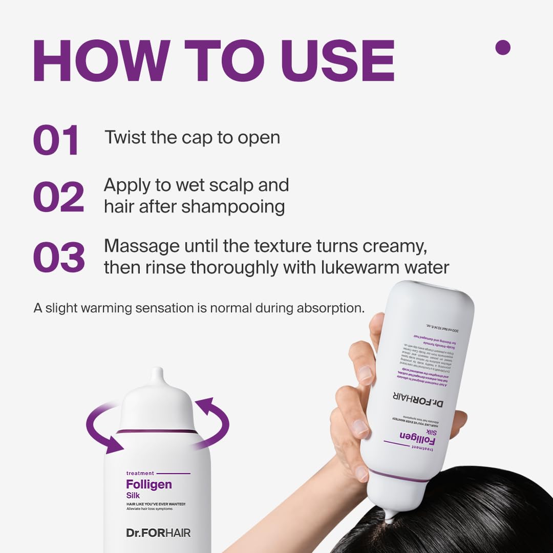 DR.FORHAIR Folligen Silk Treatment — Korean Hair Care for Dry, Damaged Hair | Volume & Scalp Support