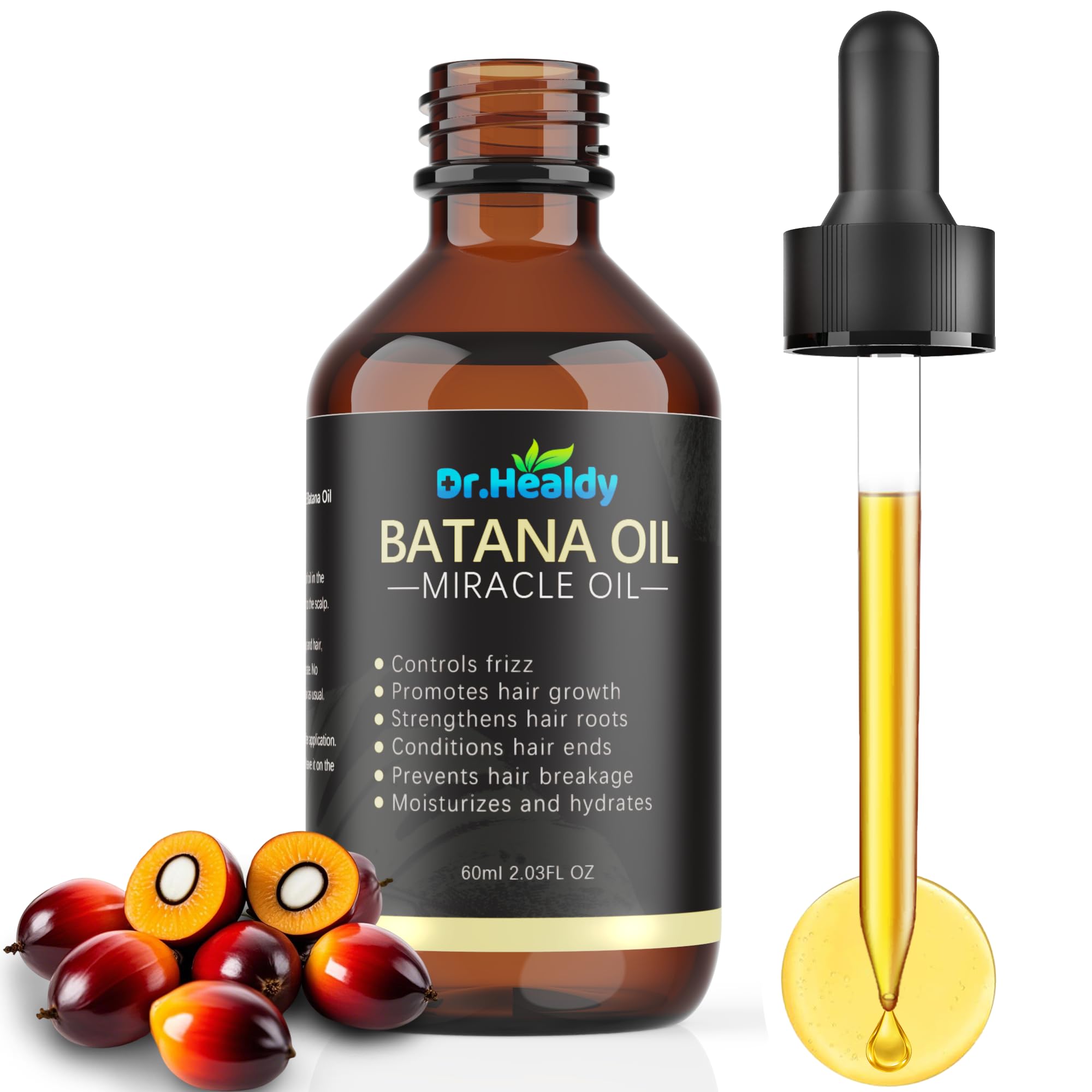 Dr. Healdy Batana Oil for Hair Growth – 100% Pure & Unrefined, 60ml, All Hair Types