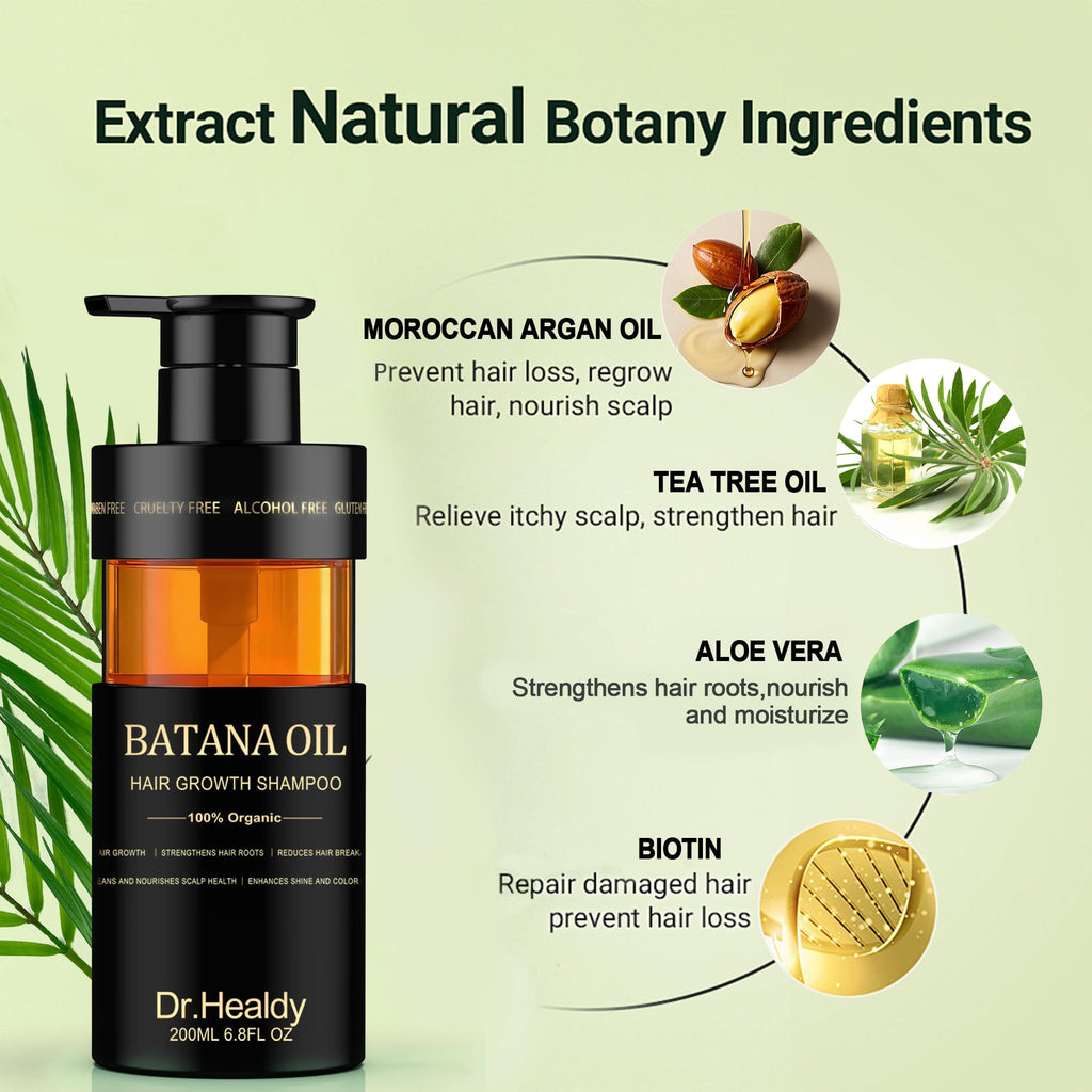 Dr. Healdy Batana Oil Shampoo for Hair Growth – Sulfate-Free, All Hair Types