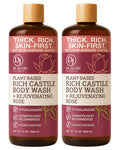 Dr. Jacobs Naturals Pure Castile Soap Rose – Plant-Based Body Wash, Vitamin E & Aloe, 32 oz x 2