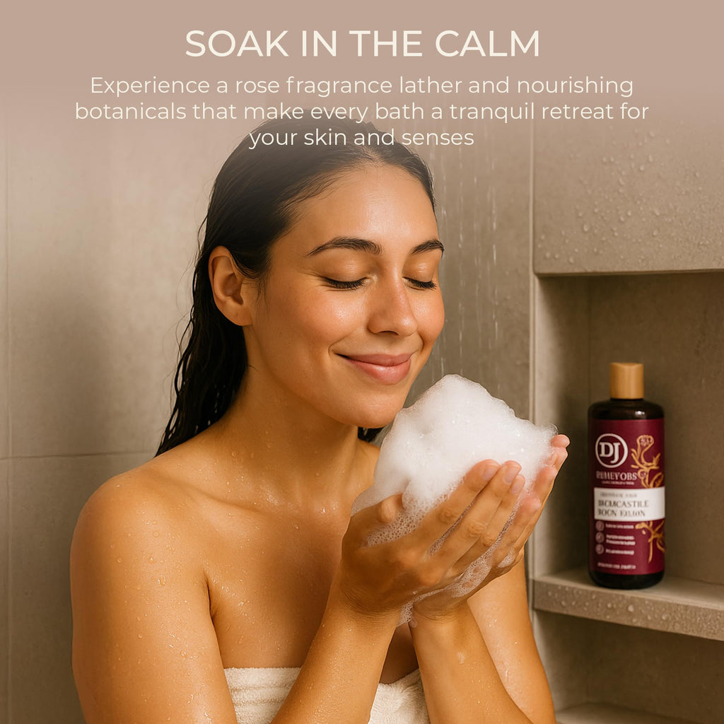 Dr. Jacobs Naturals Pure Castile Soap Rose – Plant-Based Body Wash, Vitamin E & Aloe, 32 oz x 2