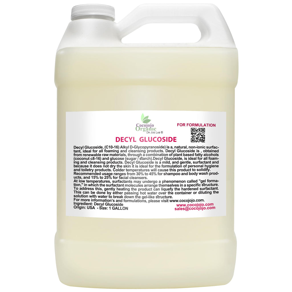 Dr Joe Lab Cocojojo Decyl Glucoside Natural Surfactant – Plant-Derived, Fragrance-Free, 1 Gallon