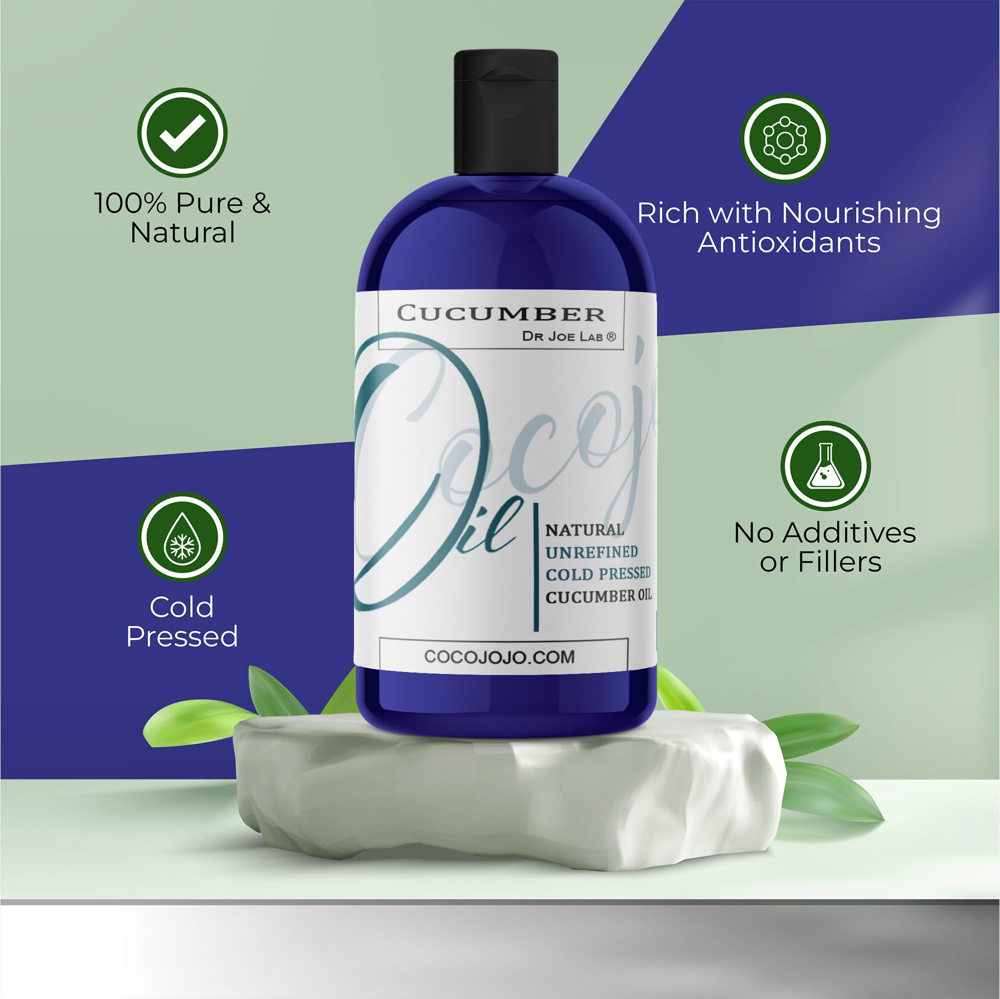 Dr Joe Lab Cucumber Seed Oil – Pure Cold-Pressed Virgin Carrier Oil, 16 oz