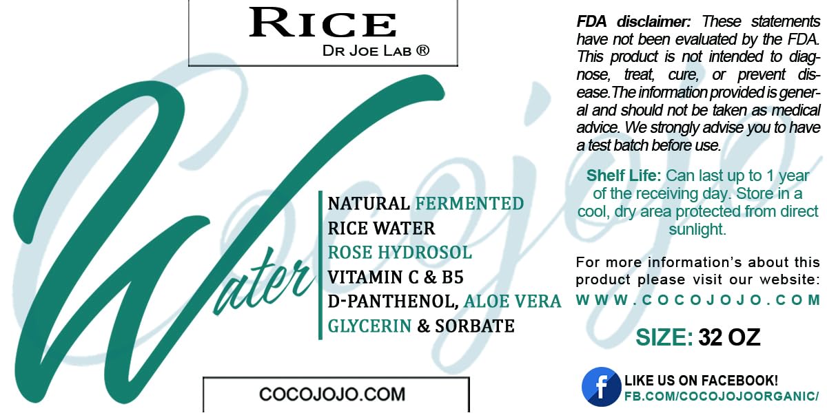 Dr Joe Lab Rice Water Growth Mix – Nourishing Toner for Face & Scalp, Alcohol-Free Spritz (32 oz)