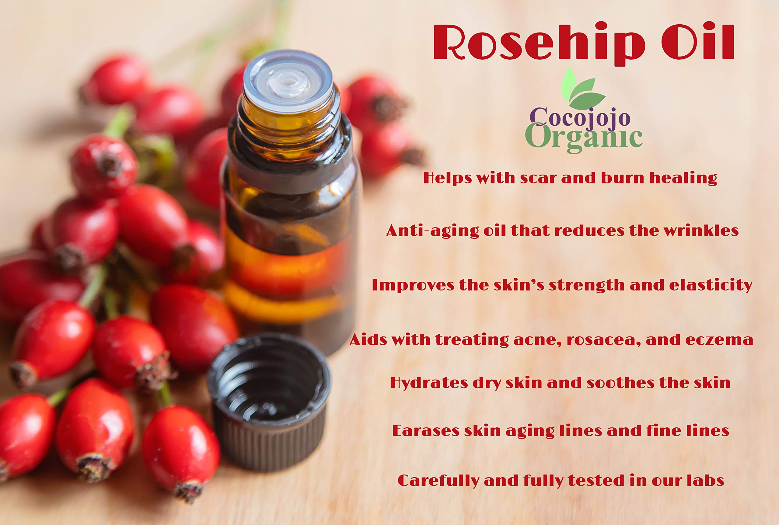 Dr Joe Lab Rosehip Oil – Pure Unrefined Cold-Pressed Rosehip Oil for Face, Hair, Skin & Nails (32 oz)