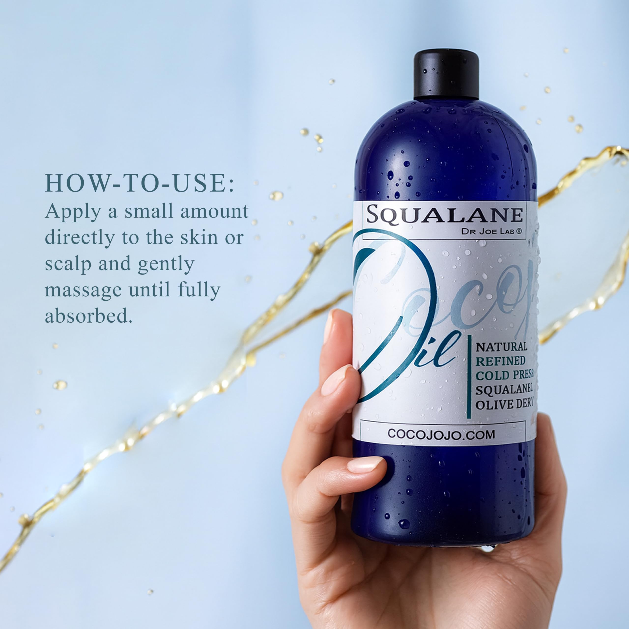 Dr Joe Lab Squalane Oil for Face - Organic Cold-Pressed Olive-Derived Squalane, 32 oz