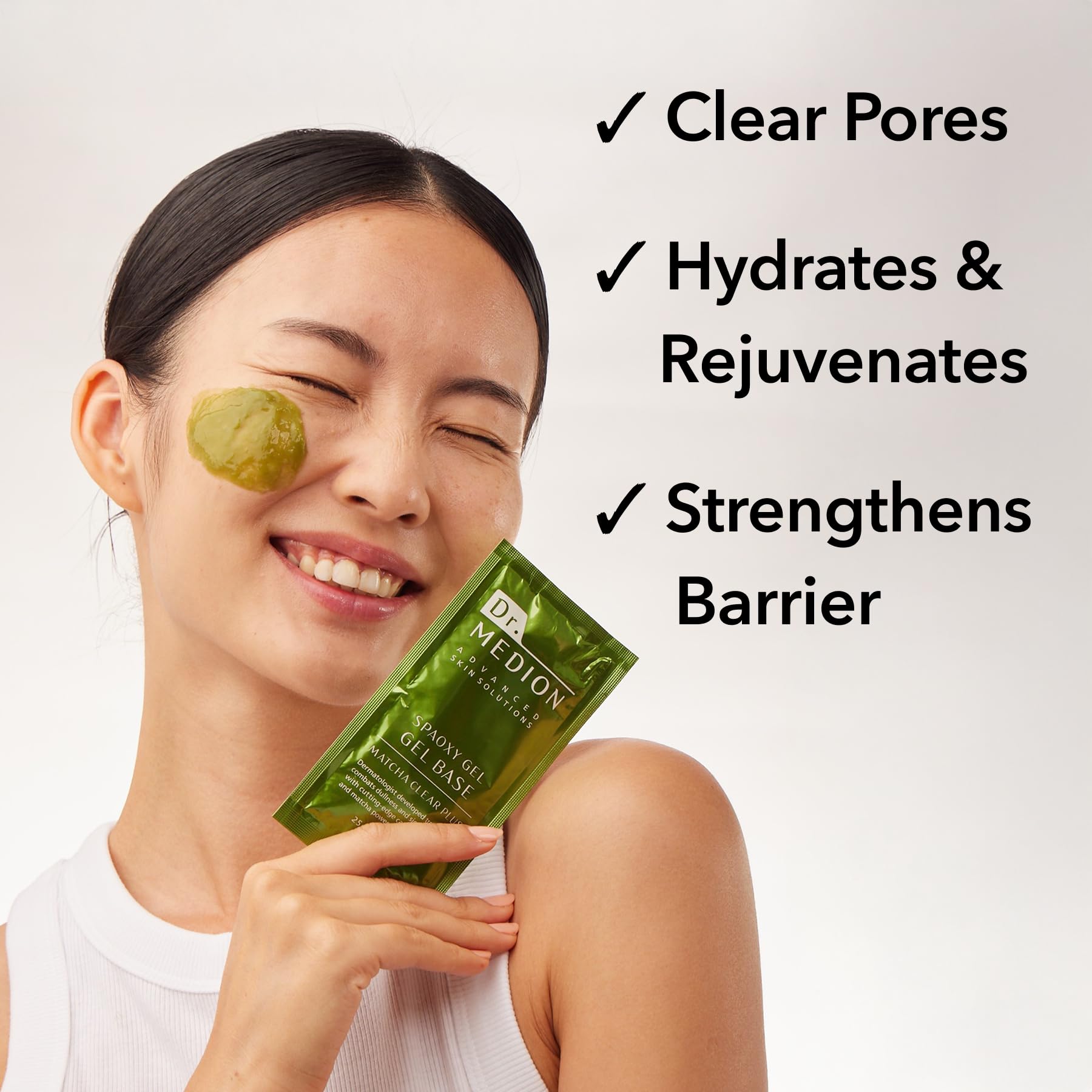 DR.MEDION Spaoxy Gel Mask Matcha CO2 — Brighten Skin & Clear Pores (5-Unit Set)