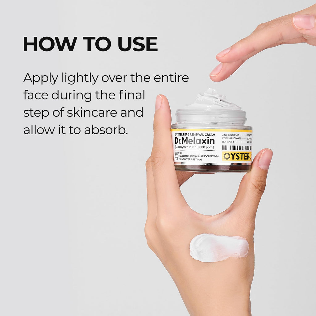 Dr.Melaxin Oyster Pep3 Renewal Cream | Daily Anti-Aging Moisturizer for Elasticity & Wrinkles - 50ml