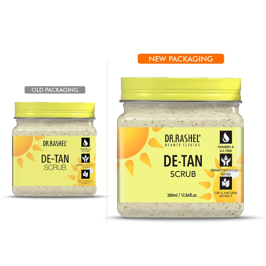 DR.RASHEL De-Tan Face & Body Scrub – Exfoliating Cleanser for Tan Removal, Blackheads & Oil Control | 380 ml