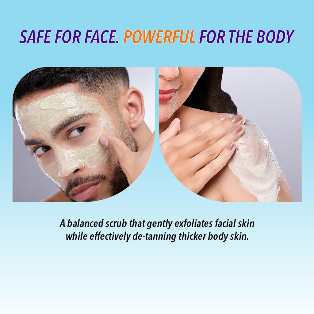 DR.RASHEL De-Tan Face & Body Scrub – Exfoliating Cleanser for Tan Removal, Blackheads & Oil Control | 380 ml