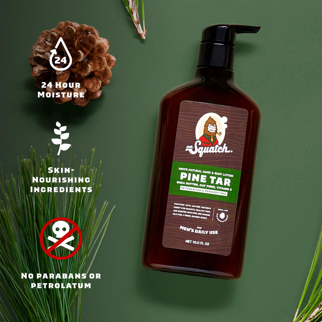 Dr. Squatch Natural Hand & Body Lotion for Men – 24-Hr Moisture, Shea Butter & Coconut Oil (2-Pack)