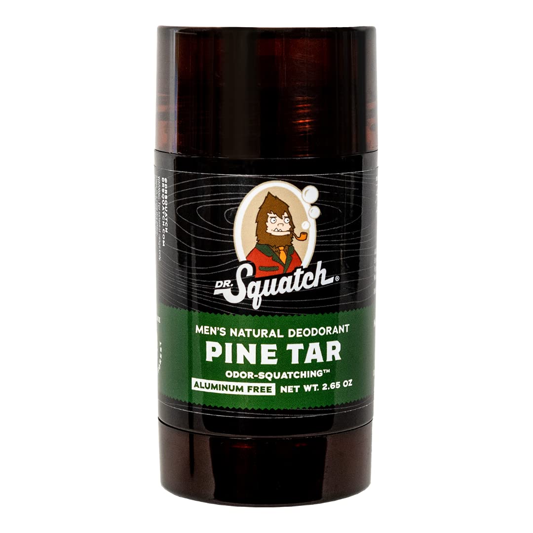 Dr. Squatch Natural Deodorant for Men - Aluminum-Free Pine Tar 2.65 oz