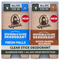 Dr. Squatch Invisible Glide Deodorant for Men – Aluminum-Free, No Stains – Fresh Falls + Wood Barrel Bourbon (2-Pack)
